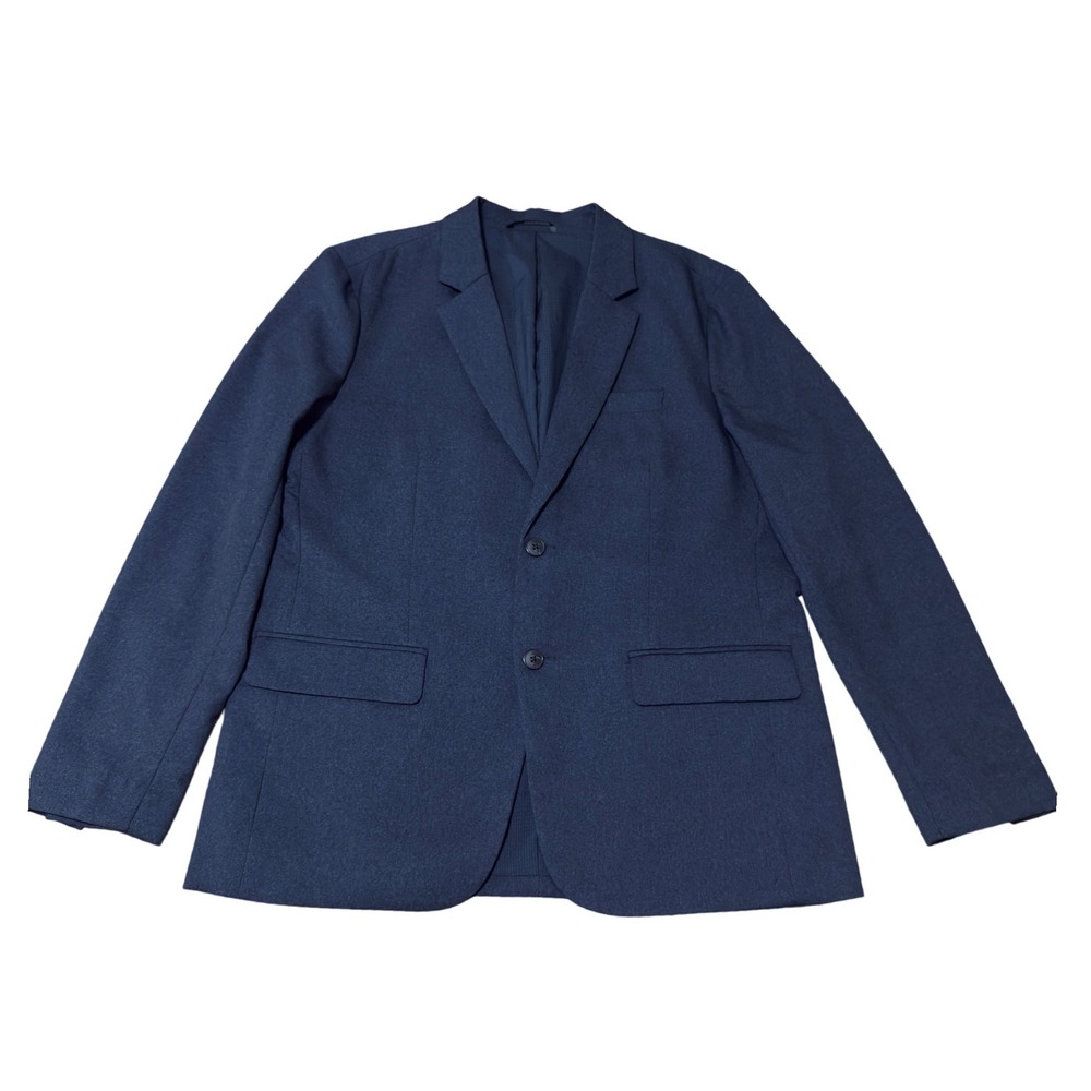 Bluffworks Gramercy Blazer Mens 44R Navy Blue Travel Sport Coat Jacket